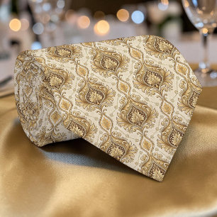 Elegante goldene Damast Krawatte nach Maß