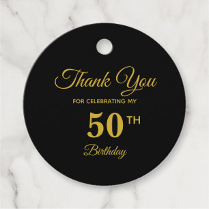 Elegante goldene Dankeschön-Anhänger zum 50. Gebur Geschenkanhänger