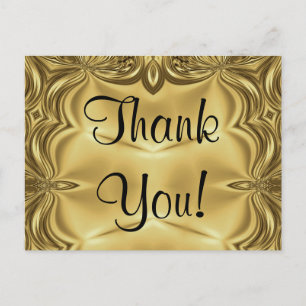 Elegante Goldene Dankeschön-Postkarten Postkarte
