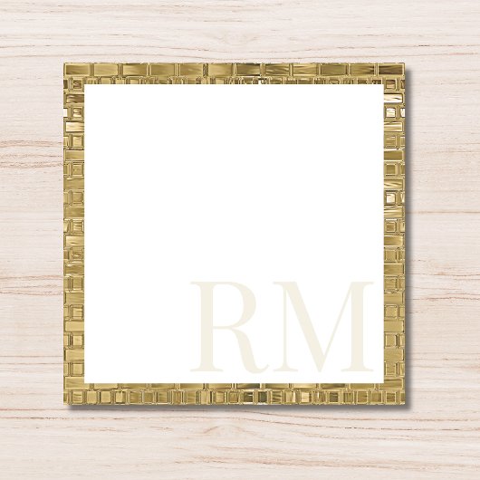 Elegante goldene dekorative Rand Initiale Monogram Mitteilungskarte