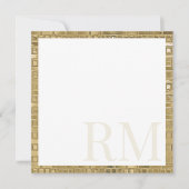 Elegante goldene dekorative Rand Initiale Monogram Mitteilungskarte (Vorderseite)