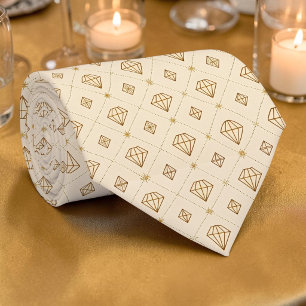 Elegante goldene Diamantmuster-Halsbinden Krawatte