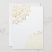 Elegante goldene Einladung zur Hochzeit (Rückseite)