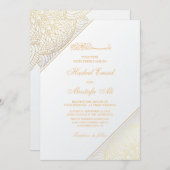 Elegante goldene Einladung zur Hochzeit (Vorne/Hinten)