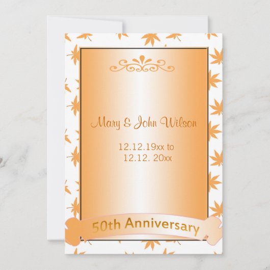 Elegante goldene Einladungen zum 50. Jubiläum (Vorderseite)