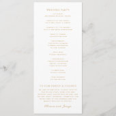 Elegante Goldene Erbstück-Hochzeit Programm (Rückseite)