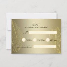 Elegante Goldene Feder RSVP-Karte für Luxusveranst RSVP Karte