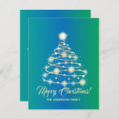 Elegante Goldene Feiertage Tree Frohe Weihnachten (Vorne/Hinten)