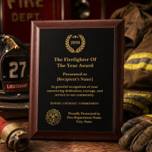 Elegante Goldene Feuerwehrmann des Jahres-Auszeich