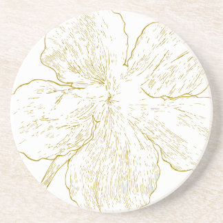 Elegante goldene florale abstrakte Linienkunst Getränkeuntersetzer