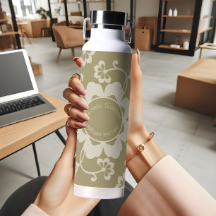 Elegante goldene florale verzierte Vintage  Trinkflasche