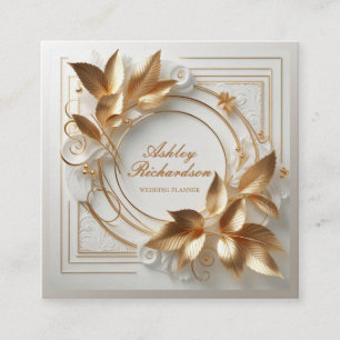 Elegante goldene florale Visitenkarte
