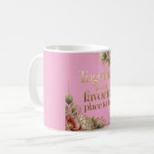 Elegante goldene Floralschrift Kaffeetasse (Vorderseite Links)