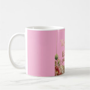 Elegante goldene Floralschrift Kaffeetasse