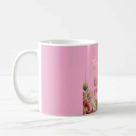 Elegante goldene Floralschrift Kaffeetasse (Links)