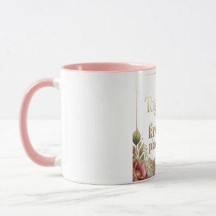 Elegante goldene Floralschrift Tasse