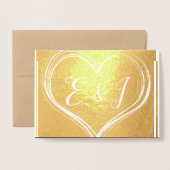 Elegante Goldene Foil Hochzeit Einladung (Vorderseite mit Umschlag)