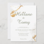Elegante Goldene Foil Hochzeit Einladung (Vorderseite)