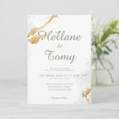 Elegante Goldene Foil Hochzeit Einladung (Stehend Vorderseite)