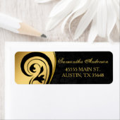 Elegante, goldene Folie, Wirbel, schwarze Damaske- (Insitu)