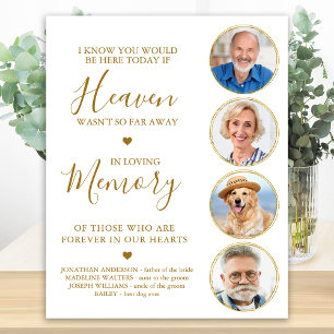 Elegante Goldene Foto-Collage Himmel Hochzeit Erin Poster