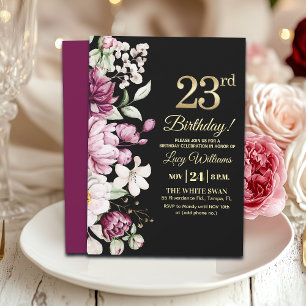 Elegante goldene Geburtstagsfeier 23 Einladung