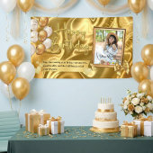 Elegante goldene Geburtstagsfeier Banner