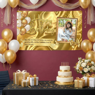 Elegante goldene Geburtstagsfeier Banner