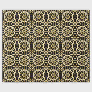 Elegante Goldene Geometrische Musterkunst Geschenkpapier