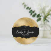 elegante Goldene Glitzer Hochzeit Einladung (Stehend Vorderseite)