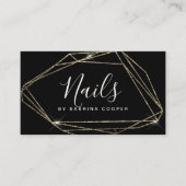 Elegante goldene Glitzer-Rahmen-Nägel Visitenkarte (Vorderseite)