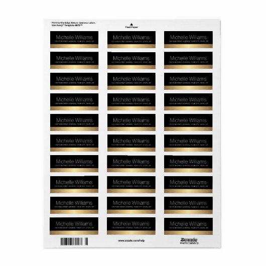 Elegante goldene Gradientengrenze Rücksendeadresse (Vorne)