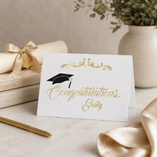 Elegante goldene Gratulation Absolvent Abschlussfe Karte