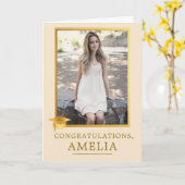 Elegante goldene Gratulationskarte zur Abschlussfe Karte (Gelbe Blume)