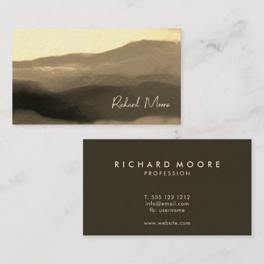 Elegante goldene Grunge abstrakte Signatur Visitenkarte (Vorne/Hinten)