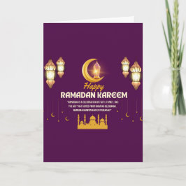 Elegante goldene Halbmond-Ramadan-Mubarak-Grußkart Karte