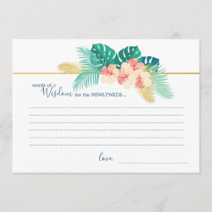 Elegante Goldene Hawaiian-Hibiskus-Hochzeitsweishe Ankündigung