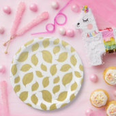 Elegante Goldene Herbstreben Pappteller (Party)