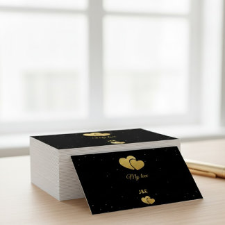 Elegante goldene Herzen Schwarze minimalistische P