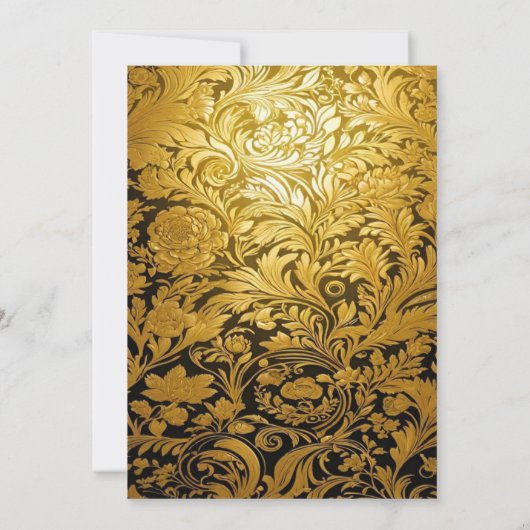 Elegante goldene Hochzeit Einladung (Rückseite)