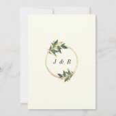 Elegante Goldene Hochzeit Einladung mit Blätter (Rückseite)