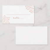 Elegante goldene Hochzeit. Klassischer botanischer Platzkarte (Vorne/Hinten)