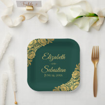 Elegante goldene Hochzeit mit floralem Design