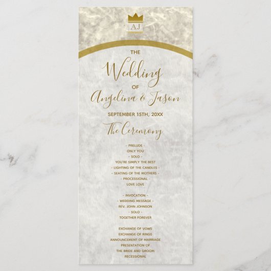 Elegante Goldene Hochzeit Programm (Vorderseite)
