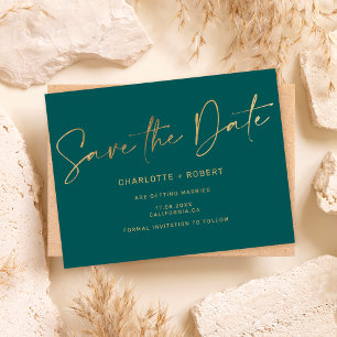 Elegante goldene Hochzeit retten das Datum Ankündigungspostkarte