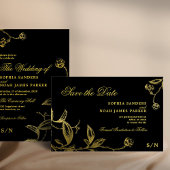 Elegante, goldene Hochzeit Save The Date