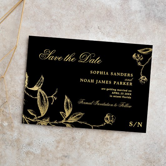 Elegante, goldene Hochzeit Save The Date