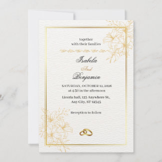 Elegante goldene Hochzeits-Einladung Einladung