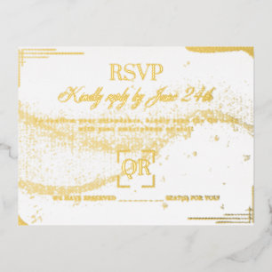 Elegante Goldene Hochzeits-RSVP-Karte – Klassische Folie Einladungspostkarte