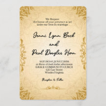 Elegante goldene Hochzeitseinladung im Vintage-Sti